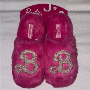 Barbie Pearl Pink Fuzzy Women’s Slippers